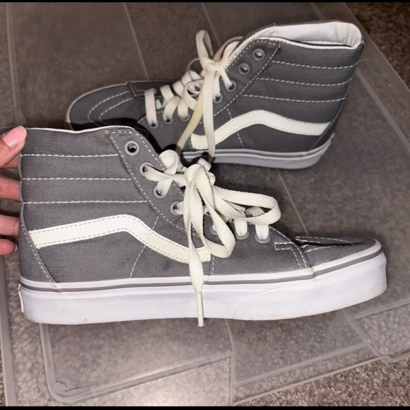 Vans Gray and White High-Top Sneakers - Picture 1 of 2